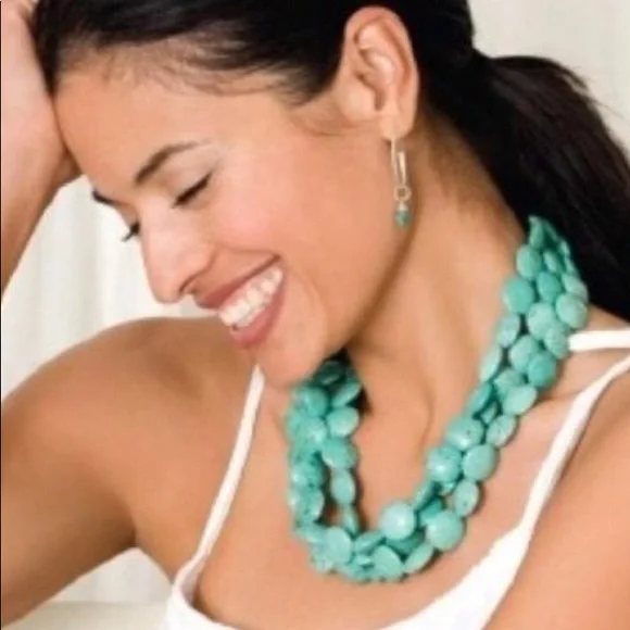 :: S&D Sterling+Turquoise Sea Necklace - Picture 11 of 15